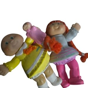 Vintage Cabbage Patch Kids Figurine Dolls Small Plastic